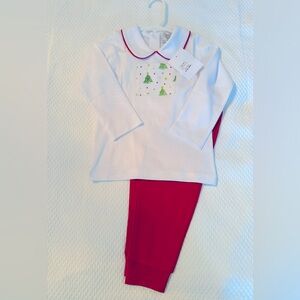 NWT The Proper Peony Matching Pants Set 24M Christmas Set